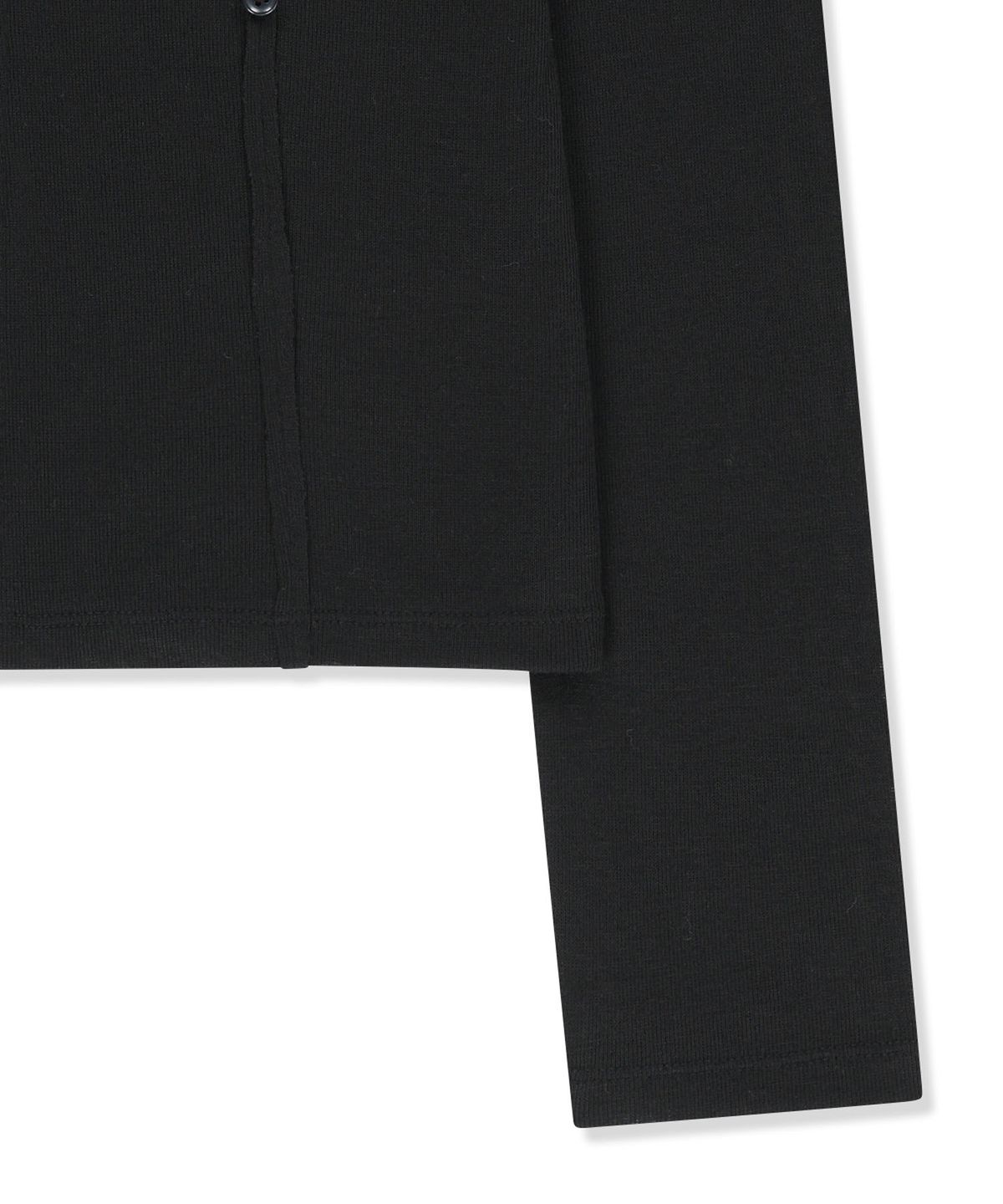 마뗑킴(MATIN KIM) DOUBLE LAYER BUTTON HOOD TOP IN BLACK