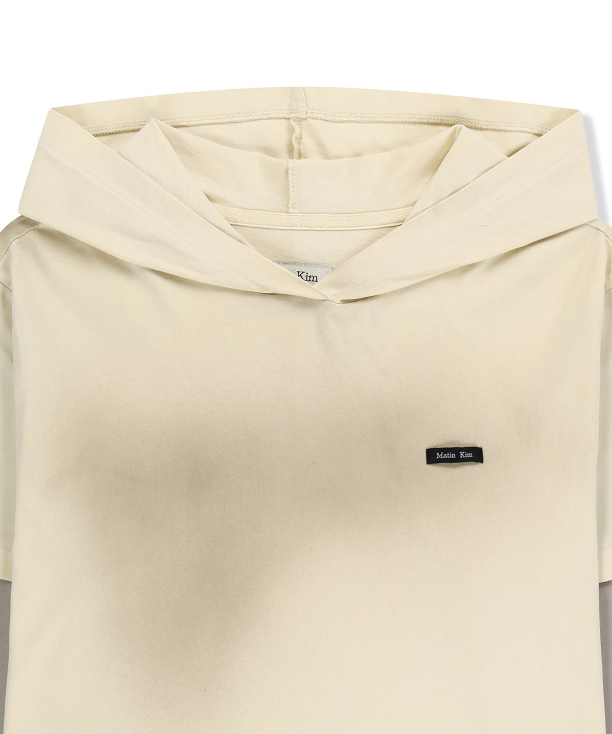마뗑킴(MATIN KIM) DUST WASHED LAYERED HOOD TOP IN BUTTER