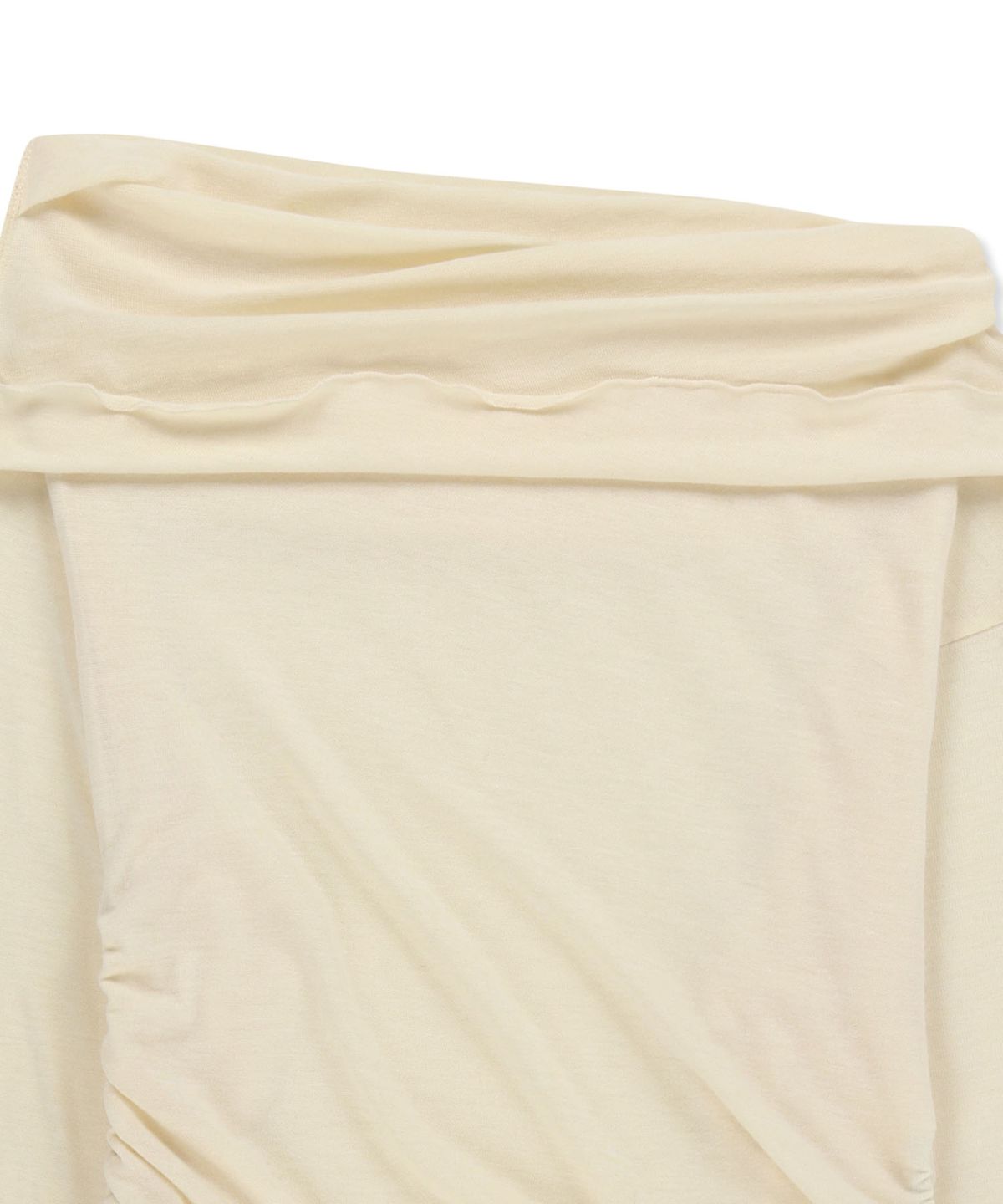 마뗑킴(MATIN KIM) ASYMMETRIC SIDE SHIRRING TOP IN LIGHT BEIGE