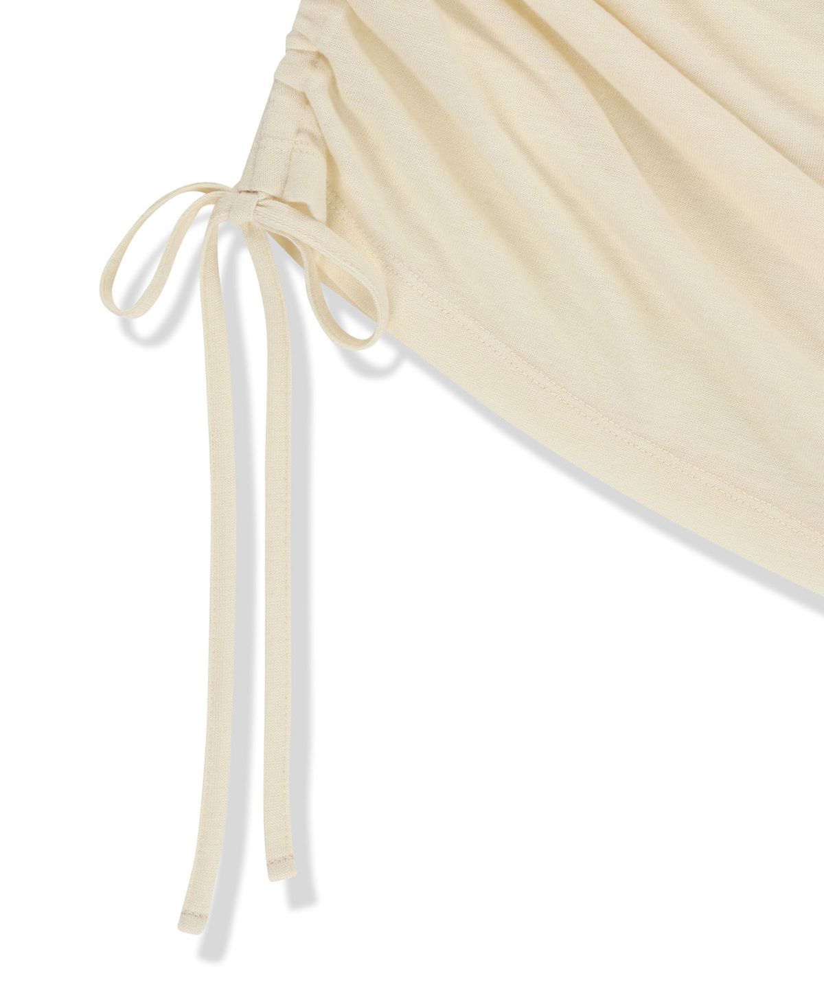 마뗑킴(MATIN KIM) ASYMMETRIC SIDE SHIRRING TOP IN LIGHT BEIGE