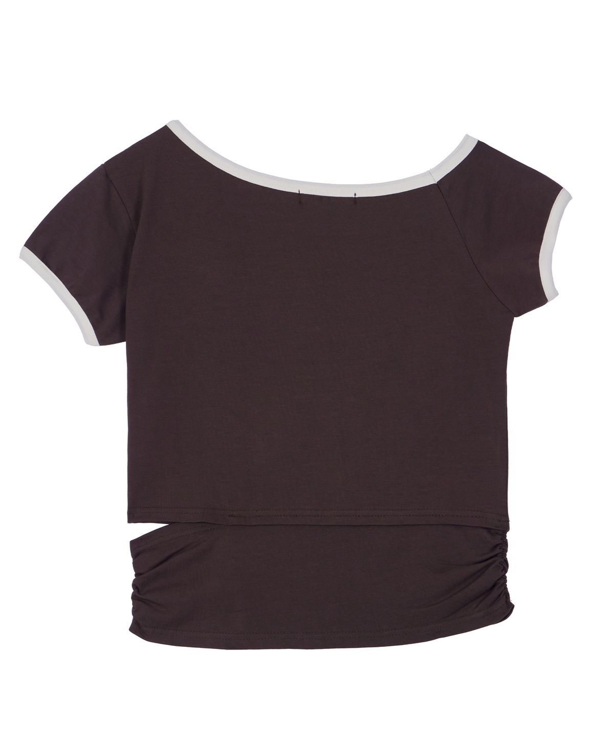 디스펑트(DYSFUNCT) BUTTON SLIT DETAIL LITTLE WINGS T-SHIRT(BROWN)