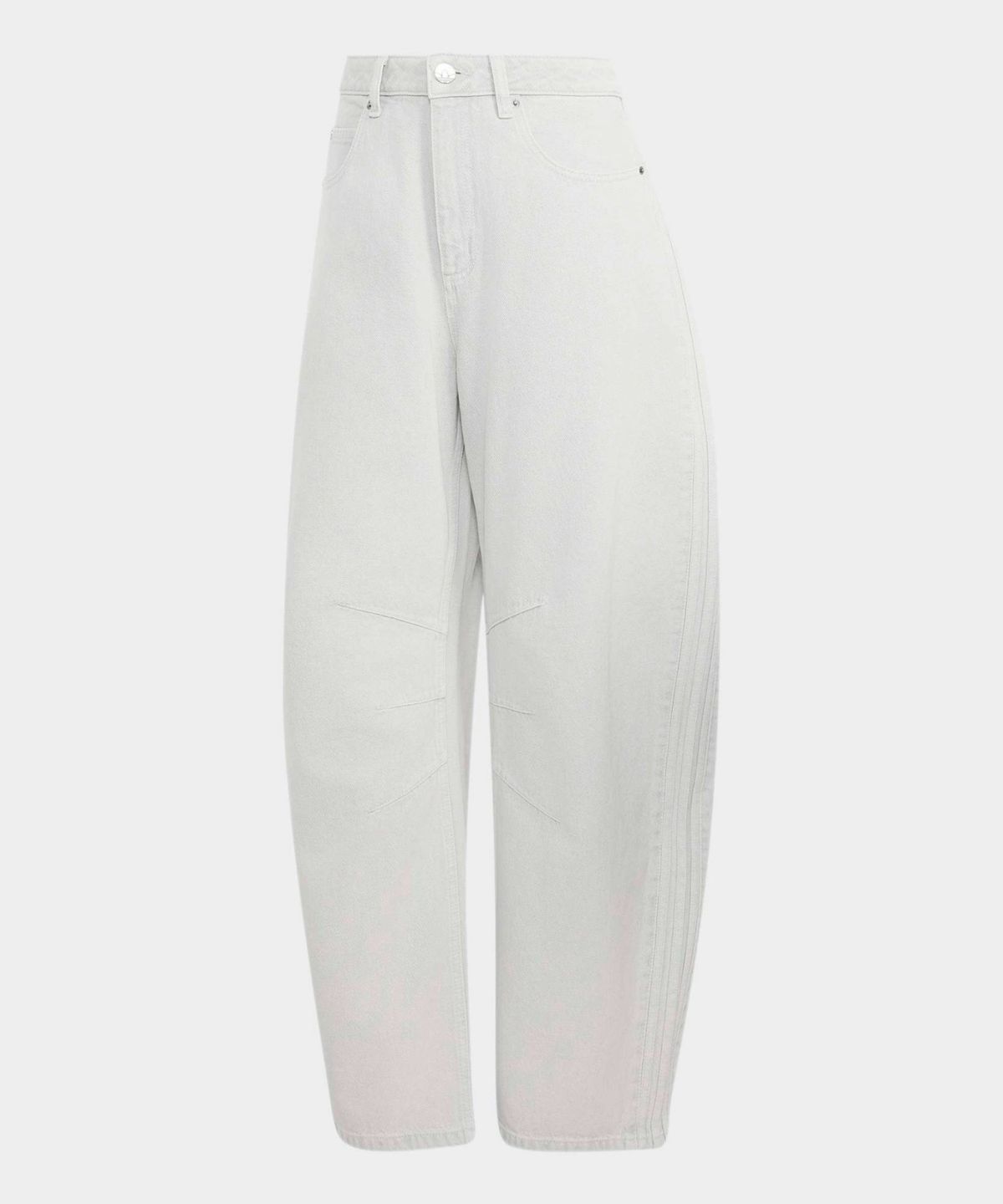 아디다스(ADIDAS) 하이 라이즈 배럴 레그 데님 팬츠 - 그레이데님 / KQ6475