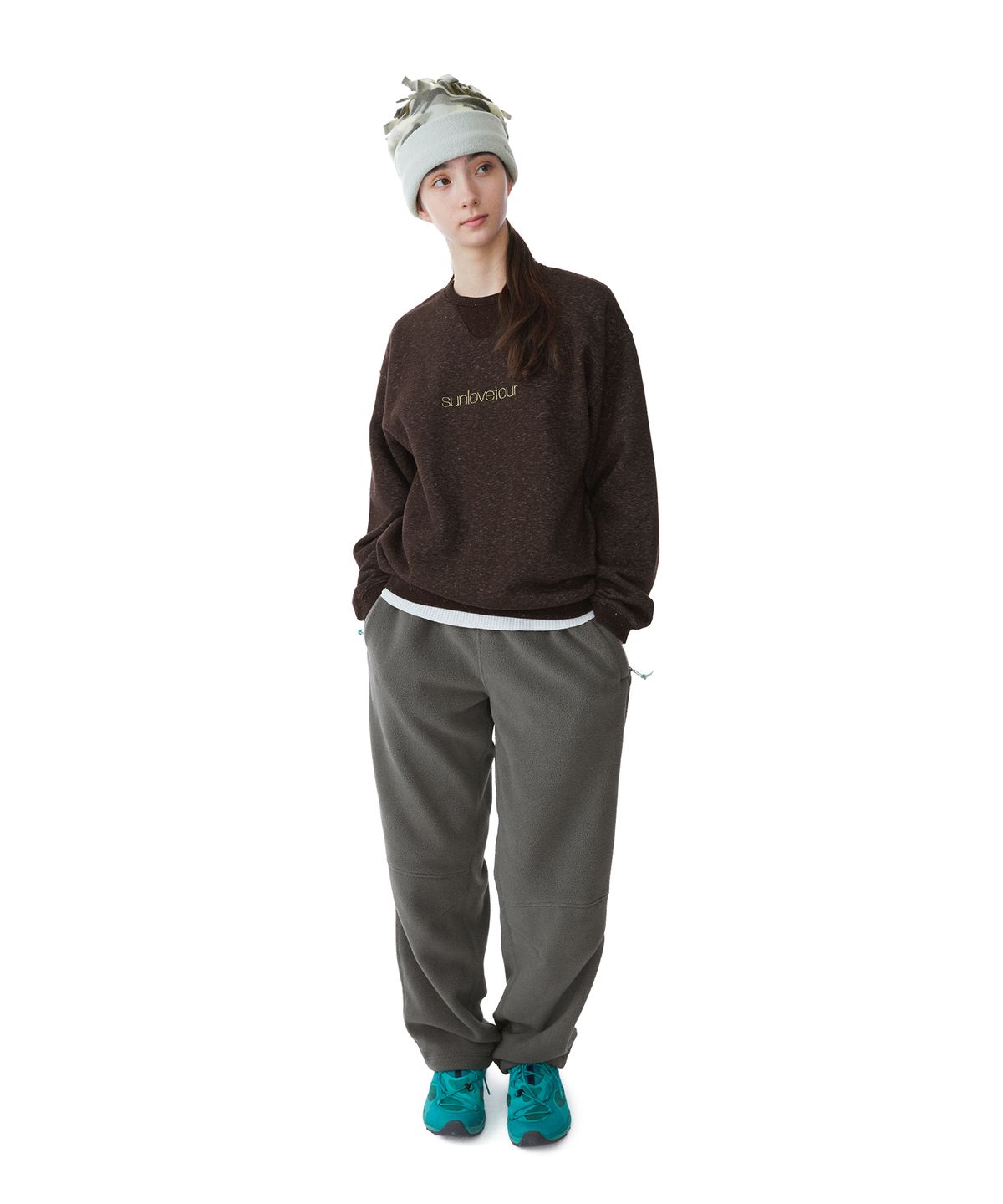 썬러브투어(SUNLOVETOUR) Club Logo Nep Crew Heather Brown