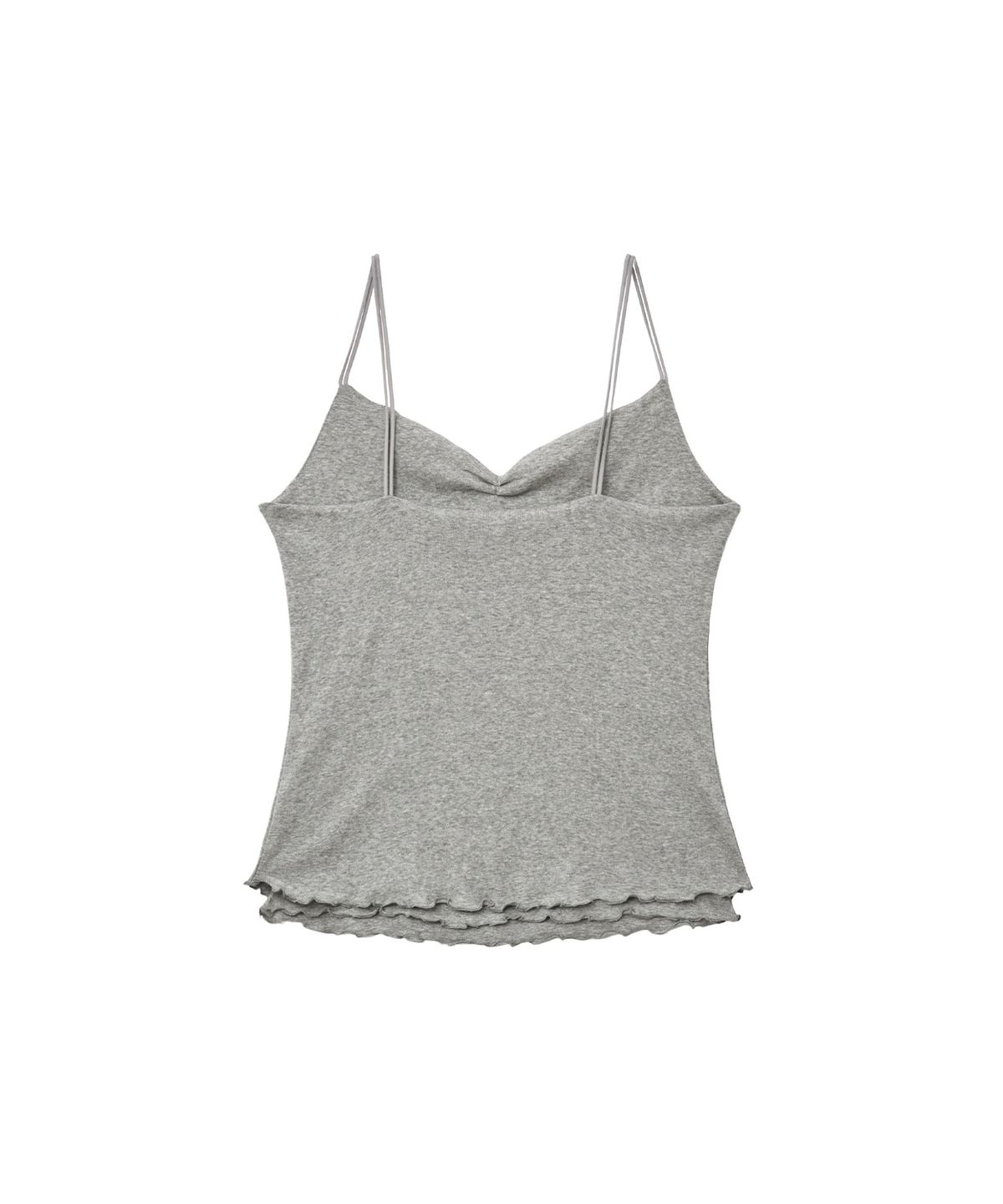 태리스(TAERIS) LACE RUFFLE LAYERED TOP_GRAY