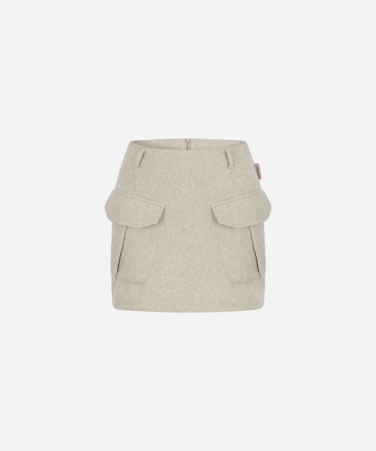 뉴얼린(NEWALRIN) Mellow Pocket Wool Mini Skirt Oatmeal