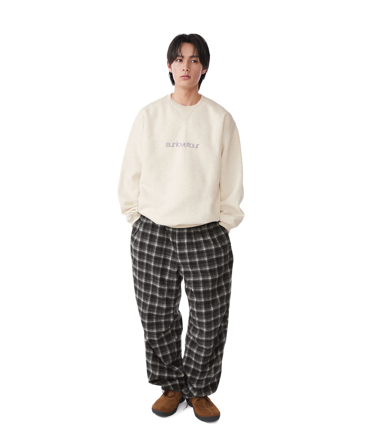 썬러브투어(SUNLOVETOUR) Plaid Swing Pants Black