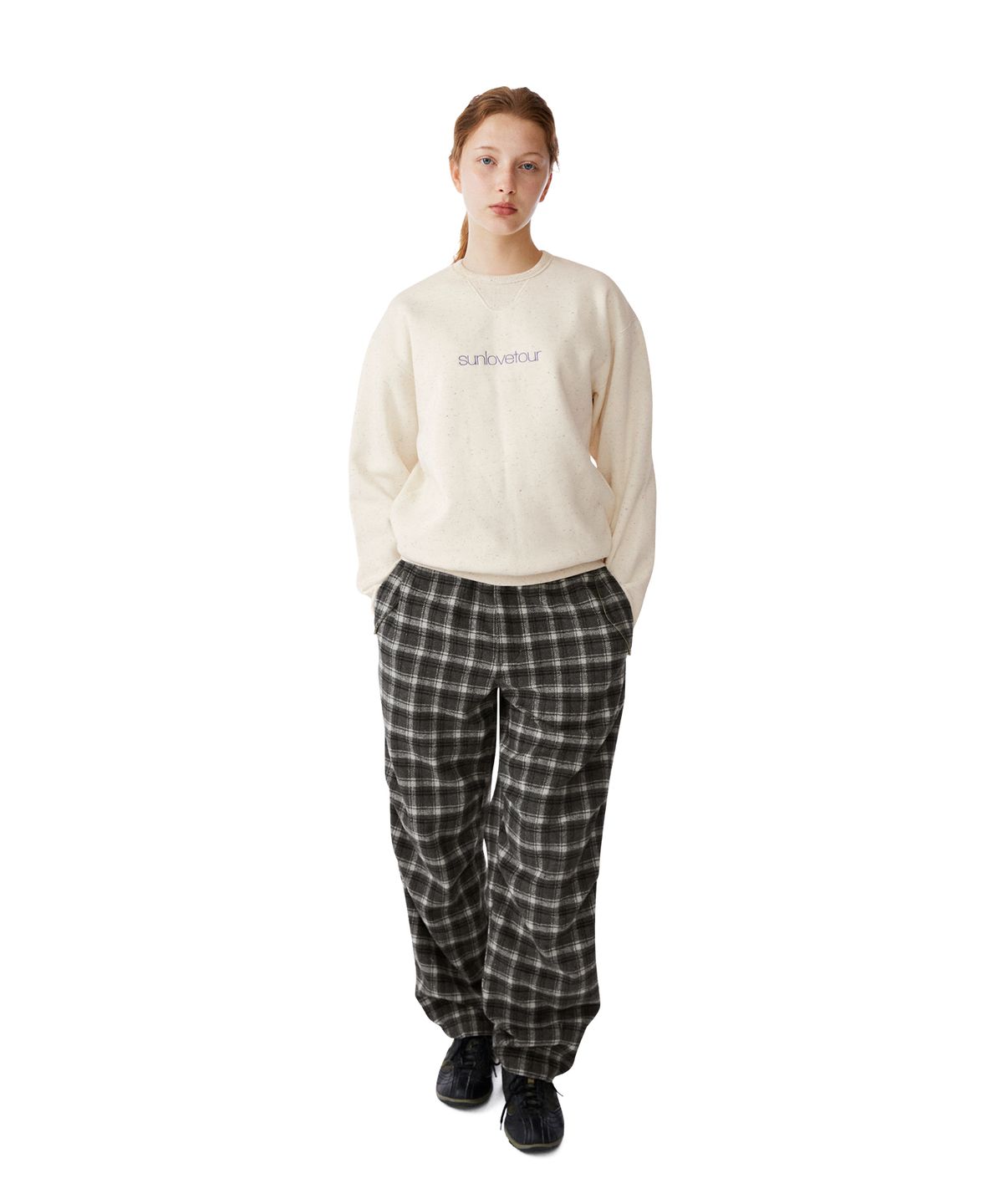 썬러브투어(SUNLOVETOUR) Plaid Swing Pants Black