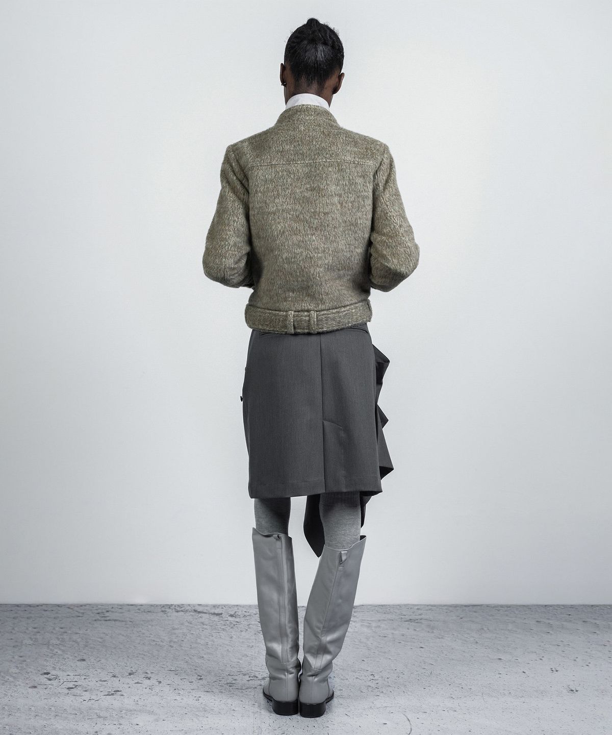 나체(NACHE) HAIRY WOOL DOUBLE JACKET GREEN