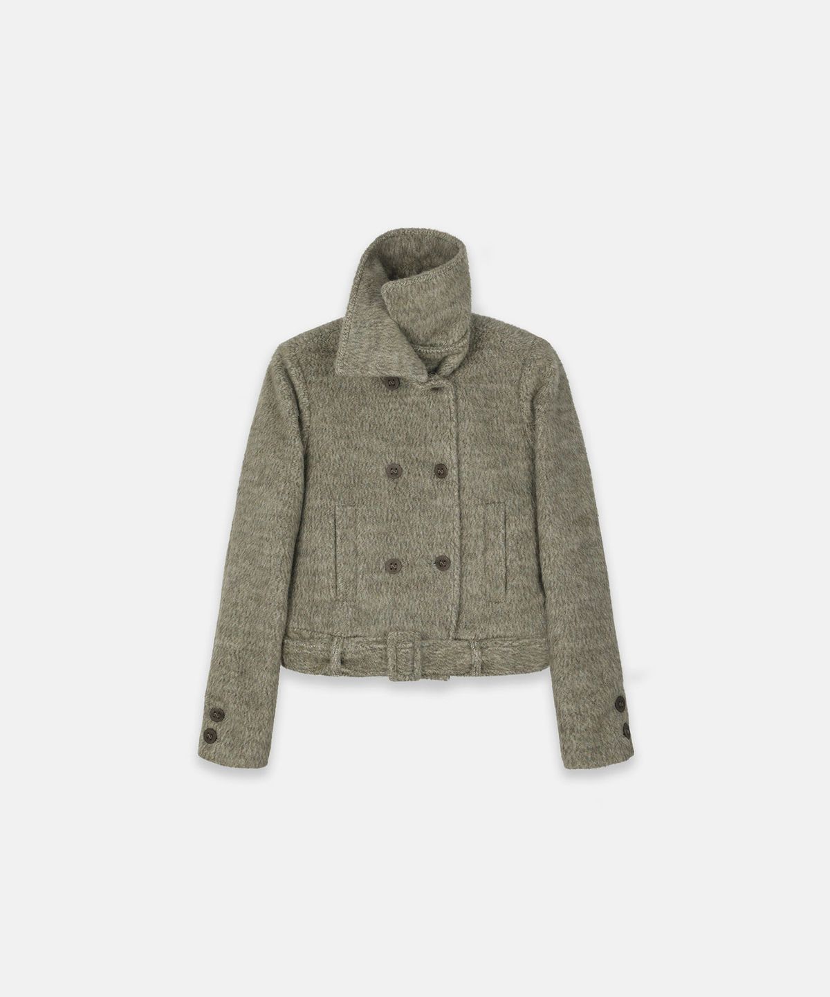 나체(NACHE) HAIRY WOOL DOUBLE JACKET GREEN
