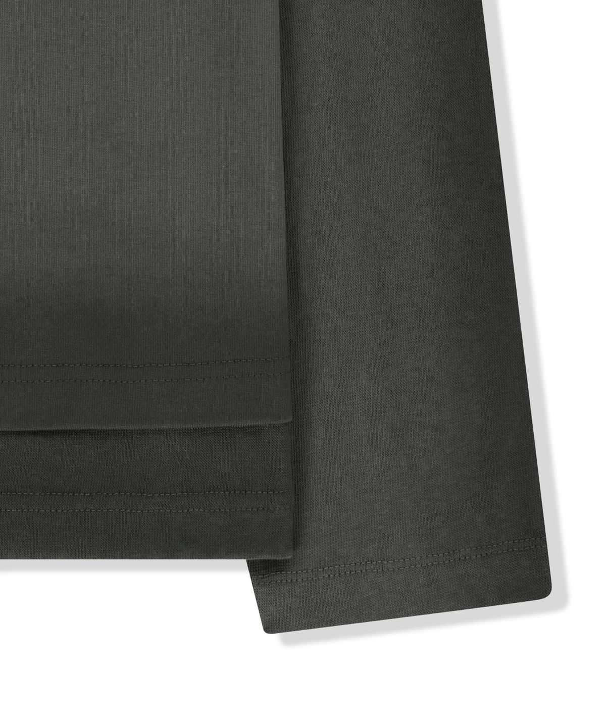 마뗑킴(MATIN KIM) DUST WASHED LOGO LAYERED TOP IN CHARCOAL