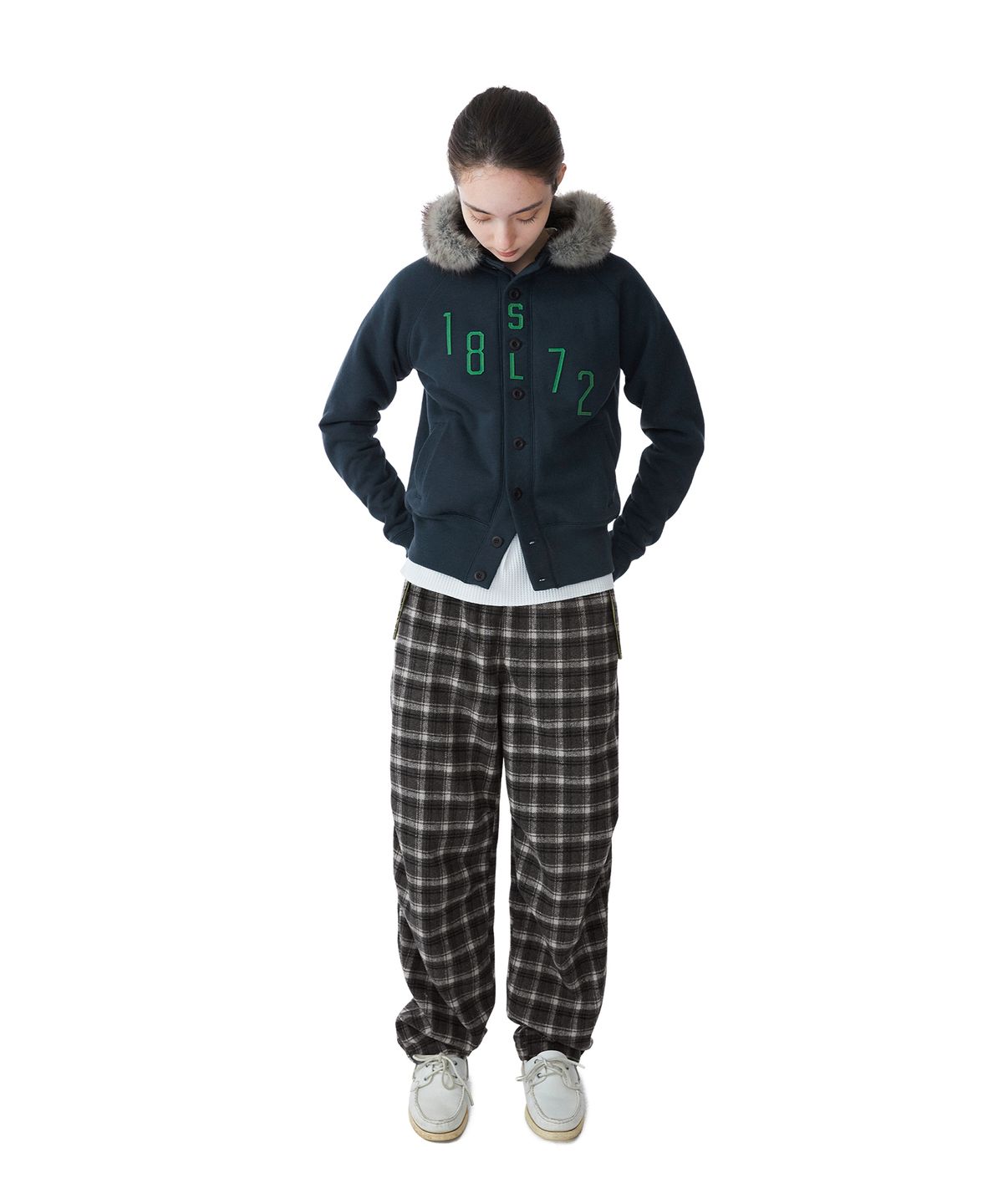 썬러브투어(SUNLOVETOUR) Plaid Swing Pants Grey