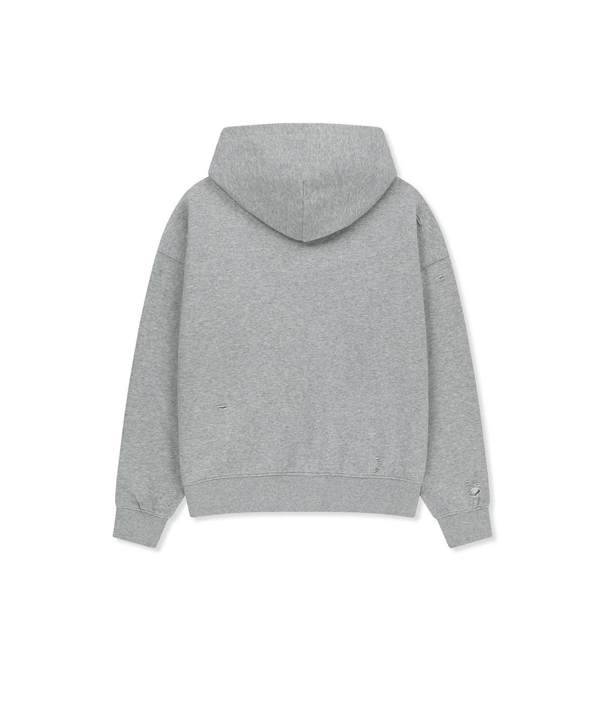 마뗑킴(MATIN KIM) WAFFLE APPLIQUE LOGO HOOD TOP IN GREY