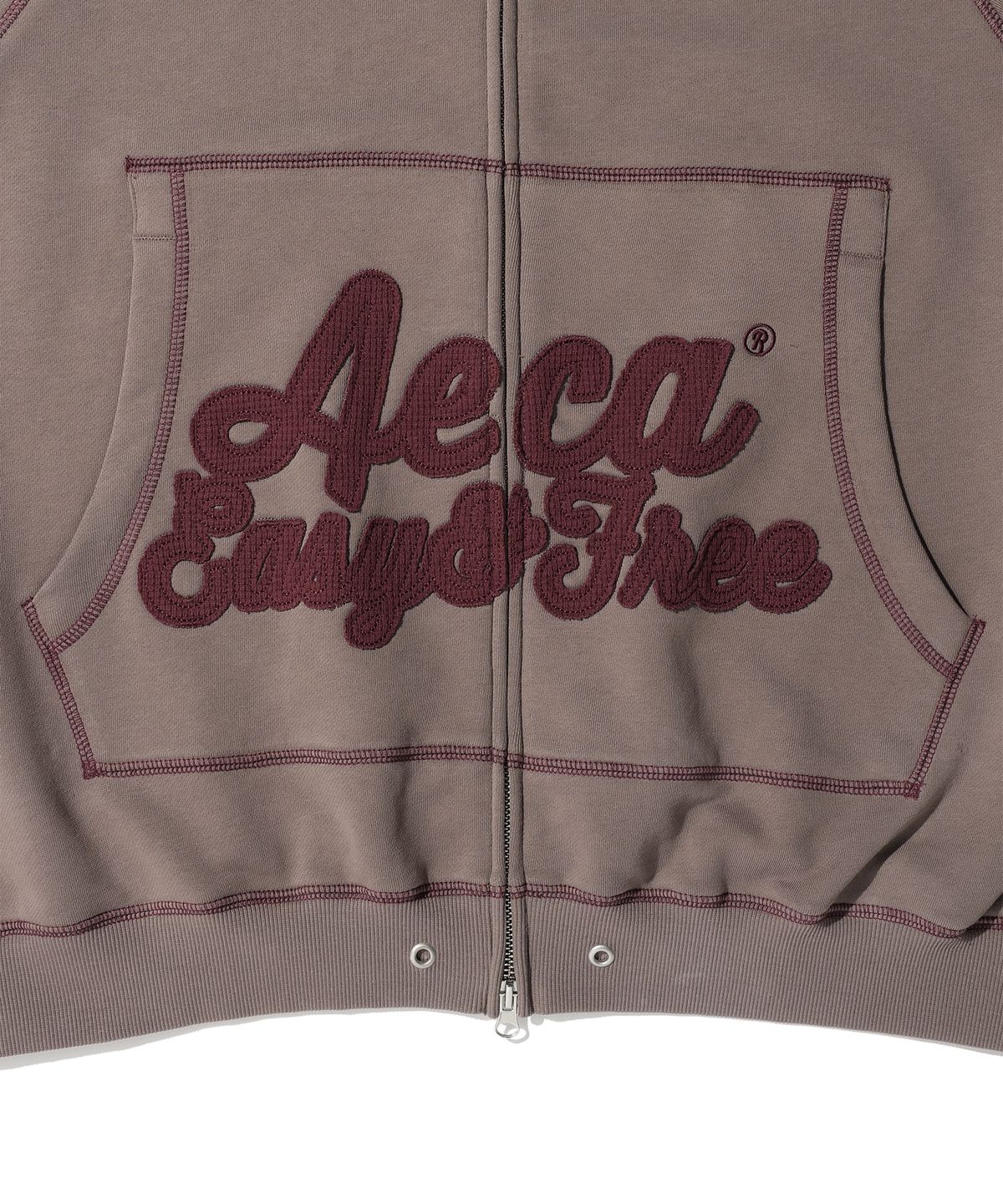 에이카화이트(AECA) AECA WAFFLE PATCH ZIP UP HOODIE (2color)