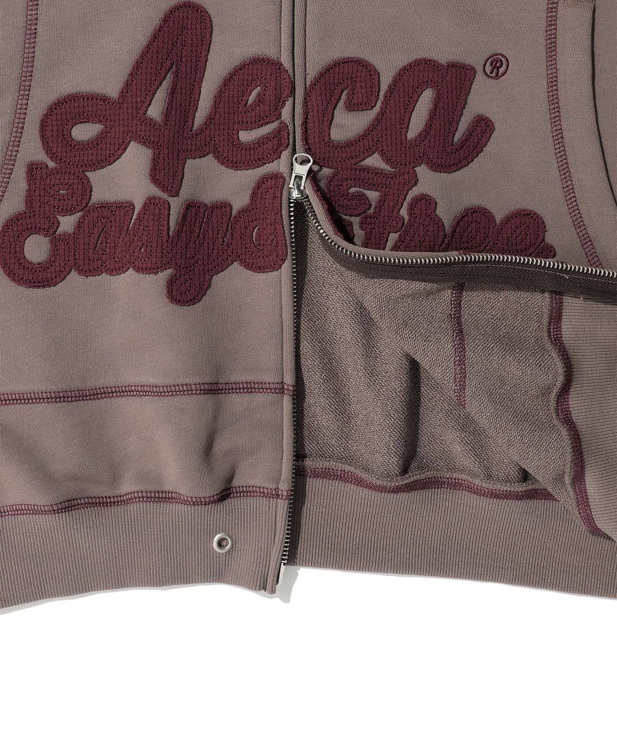 에이카화이트(AECA) AECA WAFFLE PATCH ZIP UP HOODIE (2color)