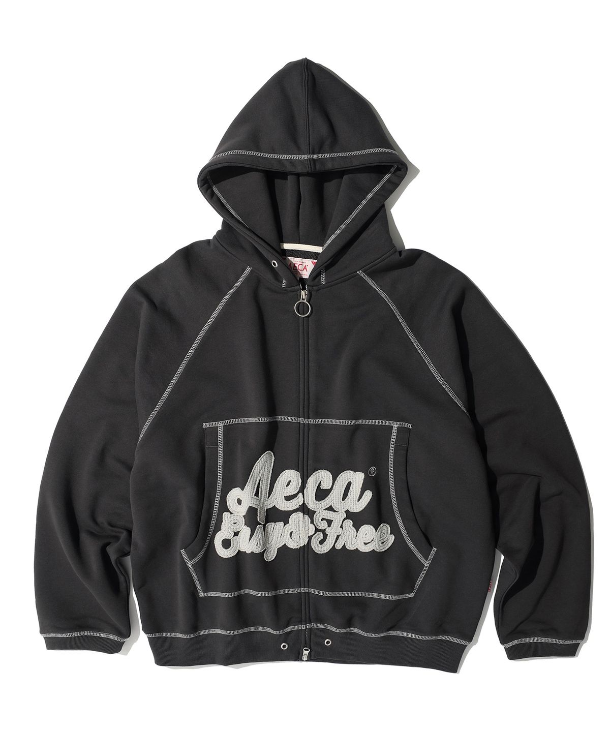 에이카화이트(AECA) AECA WAFFLE PATCH ZIP UP HOODIE (2color)