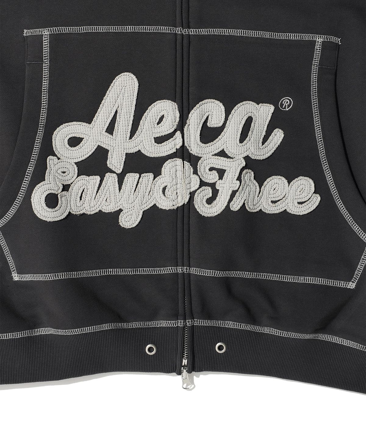 에이카화이트(AECA) AECA WAFFLE PATCH ZIP UP HOODIE (2color)