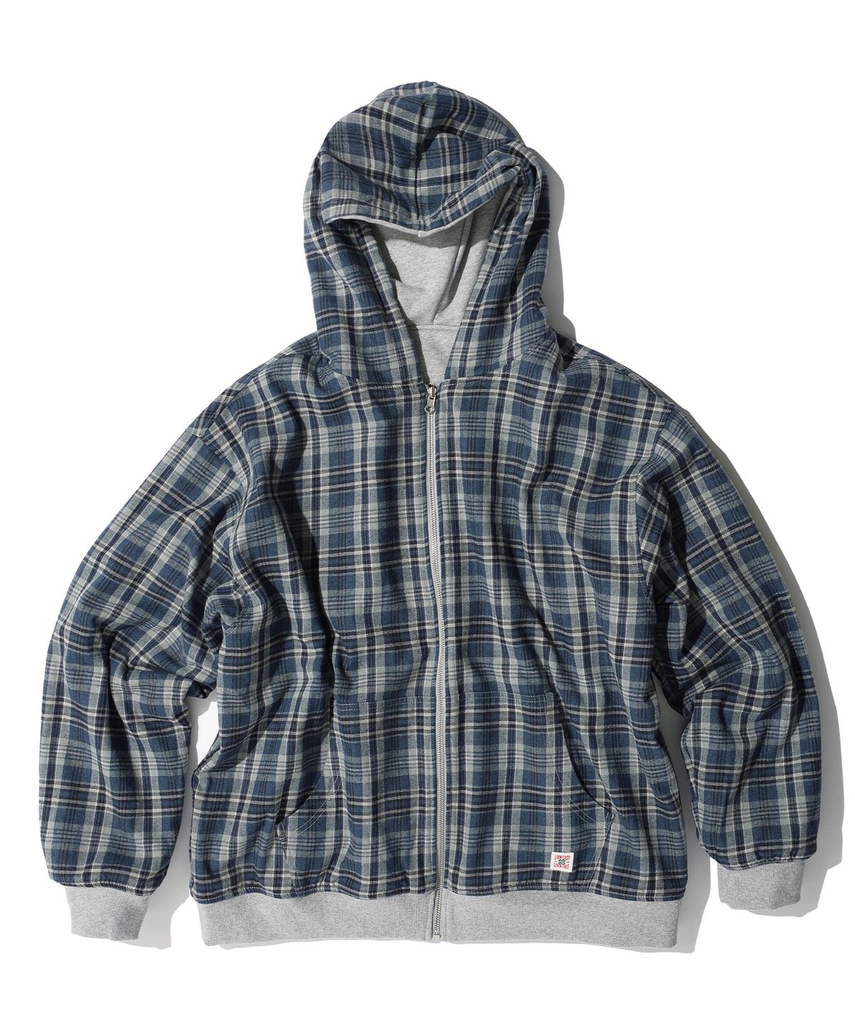 에이카화이트(AECA) AECA REVERSIBLE CHECK ZIP UP HOODIE-MELANGE GREY