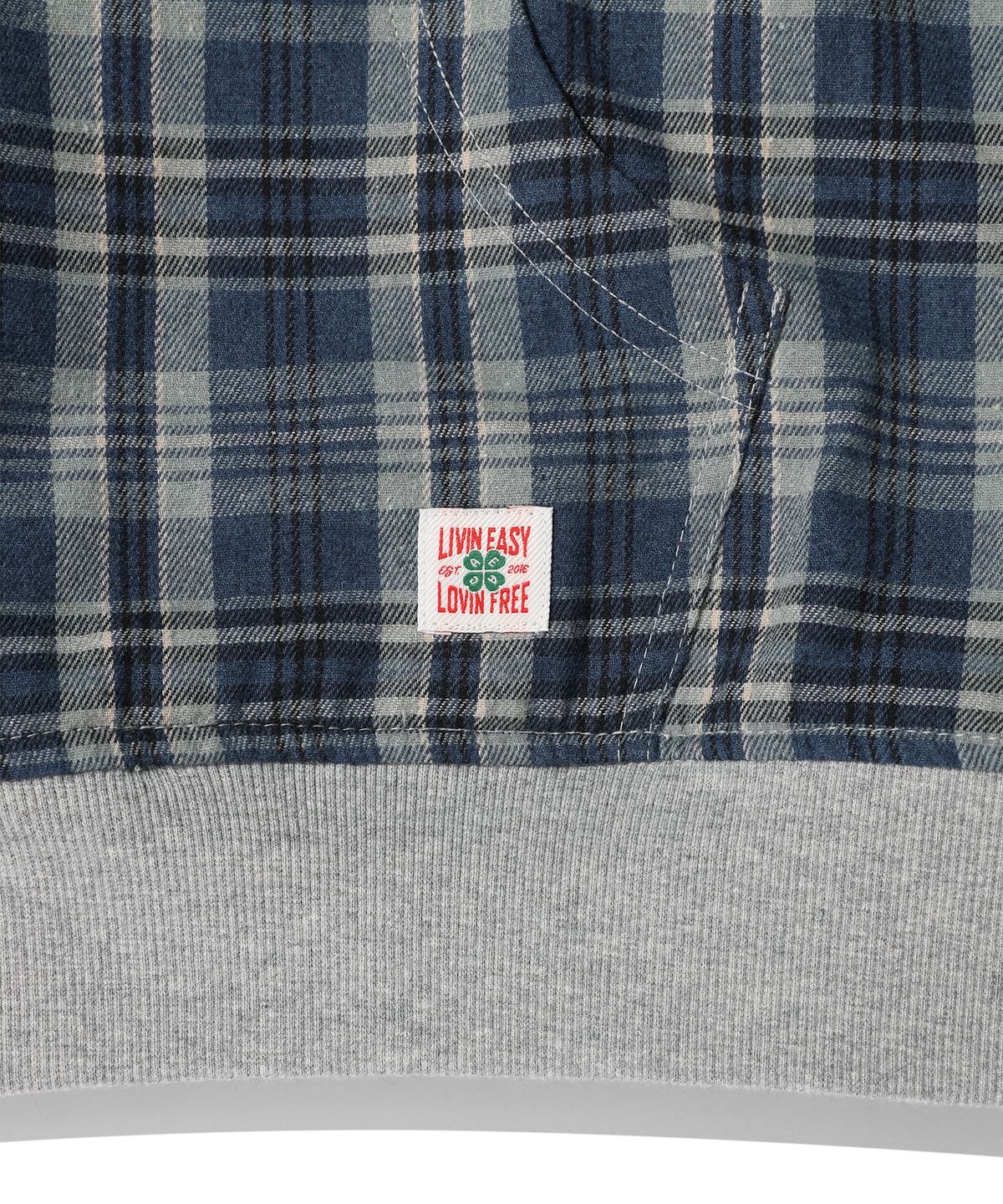 에이카화이트(AECA) AECA REVERSIBLE CHECK ZIP UP HOODIE-MELANGE GREY