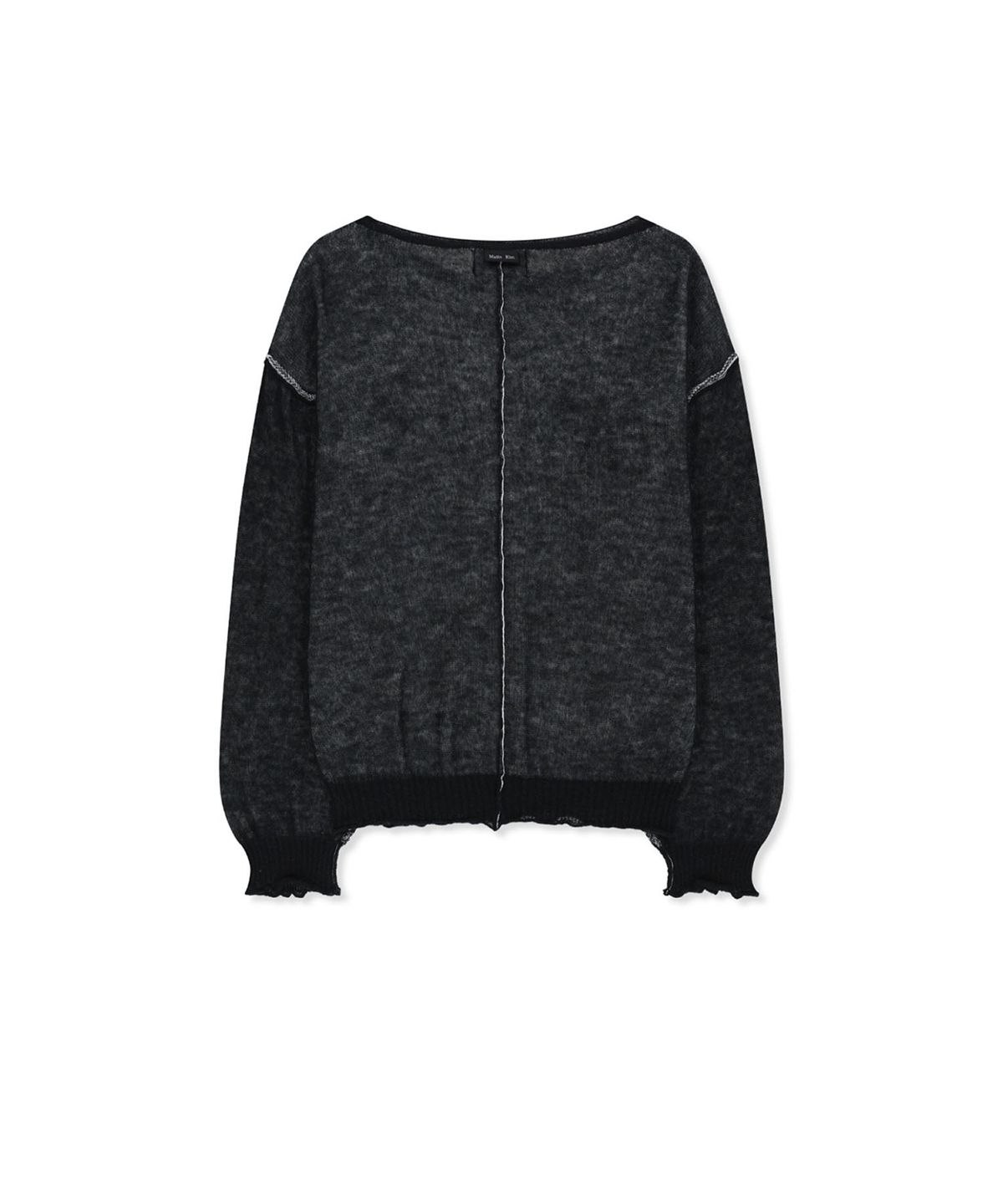 마뗑킴(MATIN KIM) MATIN DUAL TONE KNIT PULLOVER IN BLACK