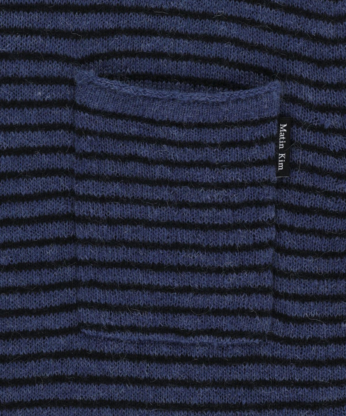마뗑킴(MATIN KIM) MULTI STRIPE ALPACA BLENDED KNIT PULLOVER IN BLUE