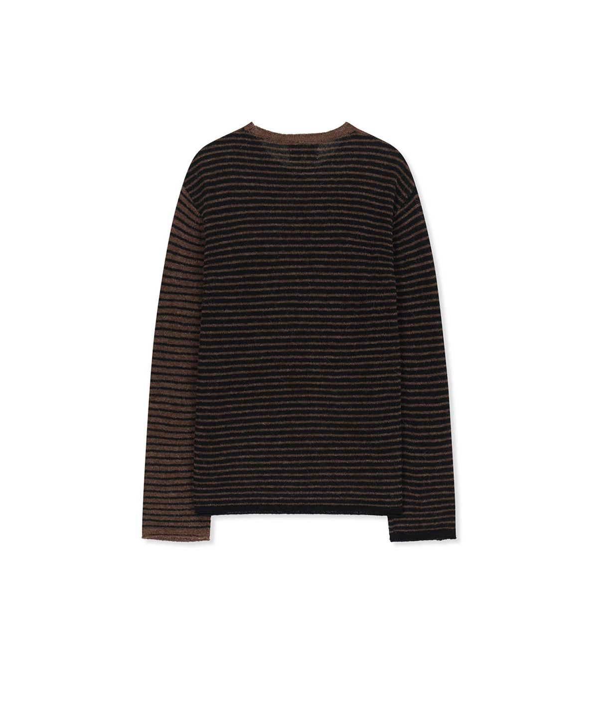 마뗑킴(MATIN KIM) MULTI STRIPE ALPACA BLENDED KNIT PULLOVER IN BROWN