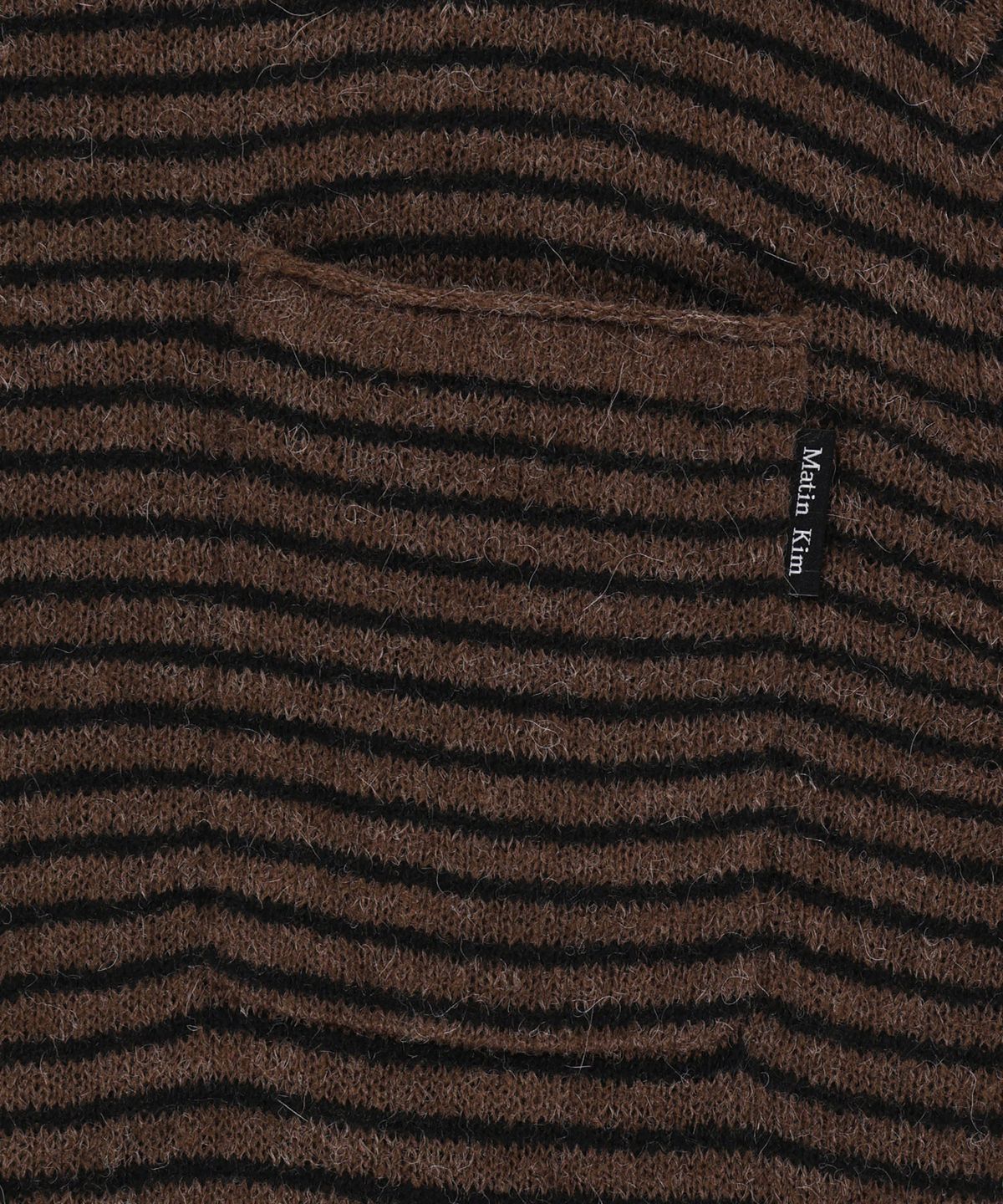 마뗑킴(MATIN KIM) MULTI STRIPE ALPACA BLENDED KNIT PULLOVER IN BROWN