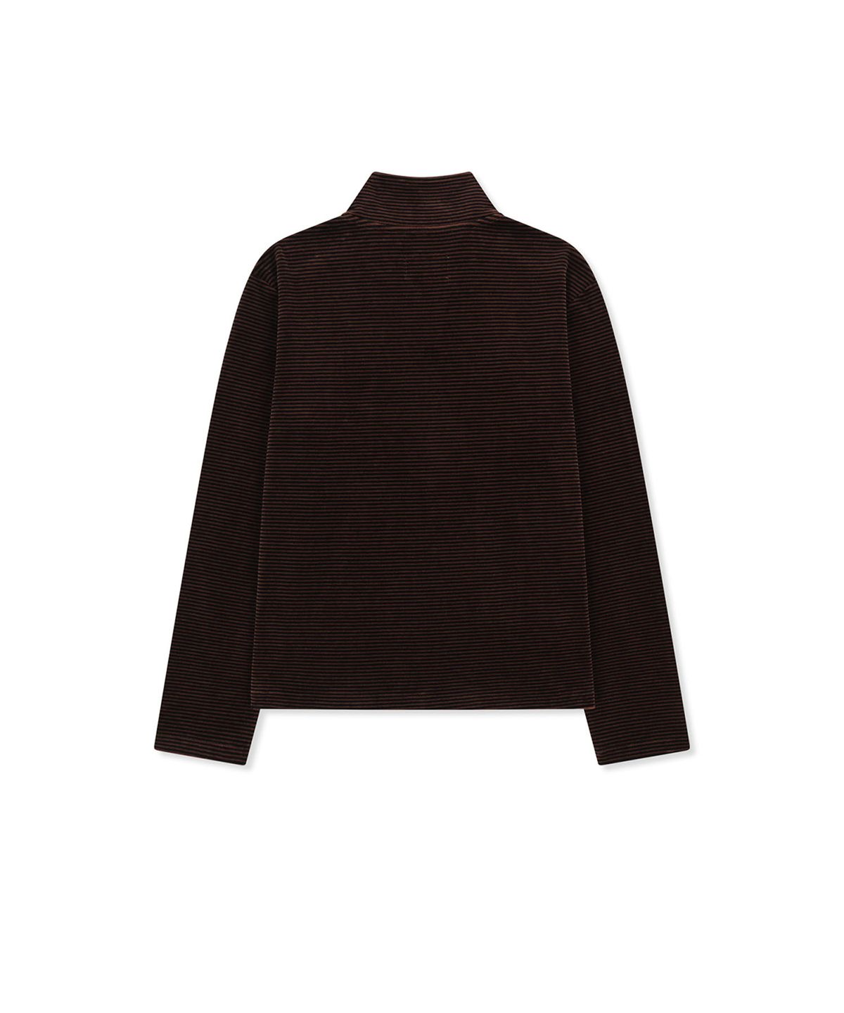 마뗑킴(MATIN KIM) STRIPED VELOUR ZIP UP IN BROWN