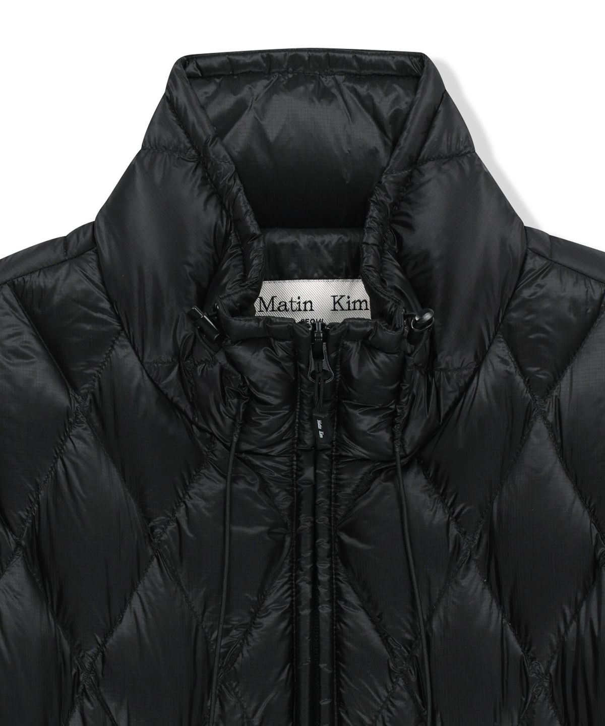 마뗑킴(MATIN KIM) MIX QUILTED LIGHT DOWN JUMPER IN BLACK
