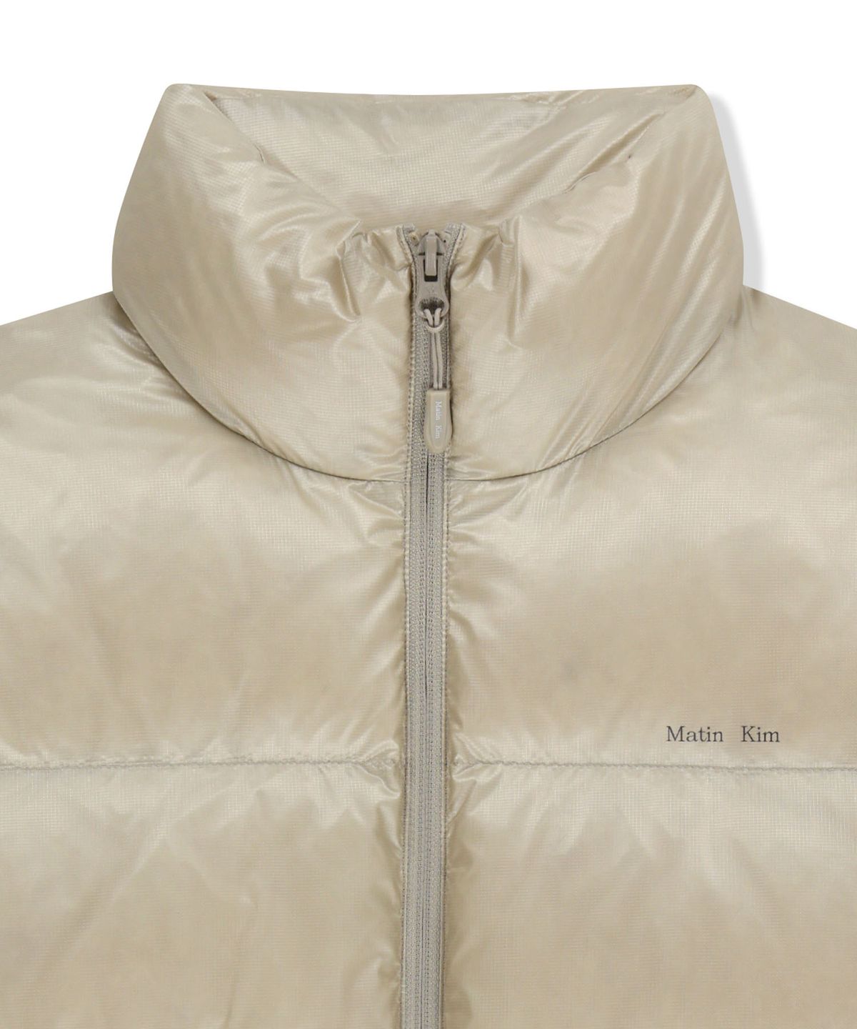마뗑킴(MATIN KIM) ICON LOGO DOWN JUMPER IN LIGHT BEIGE