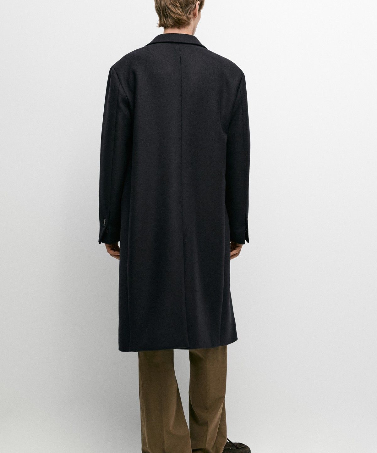 마시모두띠(MASSIMO DUTTI) 노치드 라펠 칼라 100% 울 코트