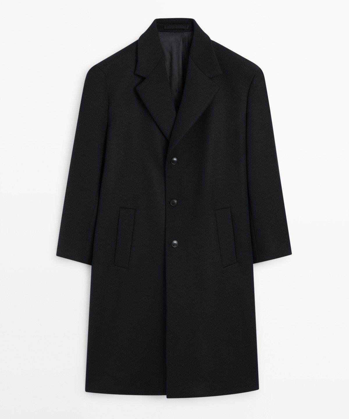마시모두띠(MASSIMO DUTTI) 노치드 라펠 칼라 100% 울 코트