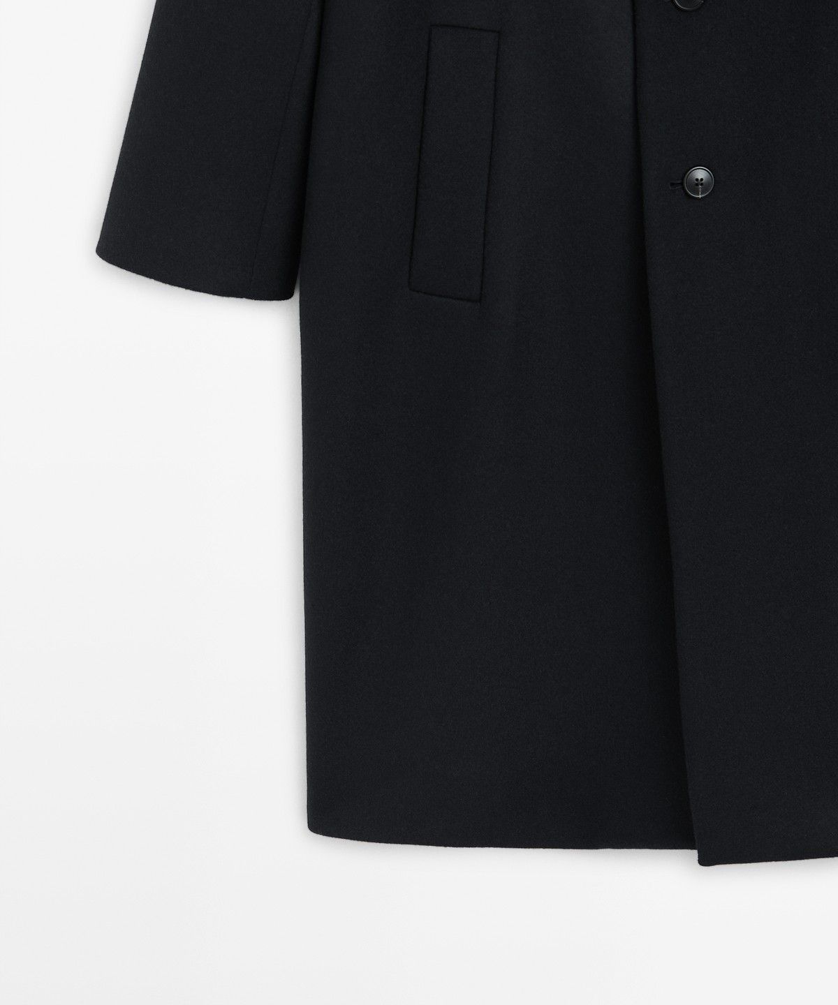 마시모두띠(MASSIMO DUTTI) 노치드 라펠 칼라 100% 울 코트