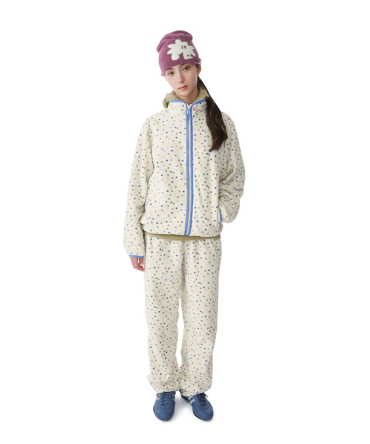 썬러브투어(SUNLOVETOUR) Phase Fleece Pants Ivory Dot
