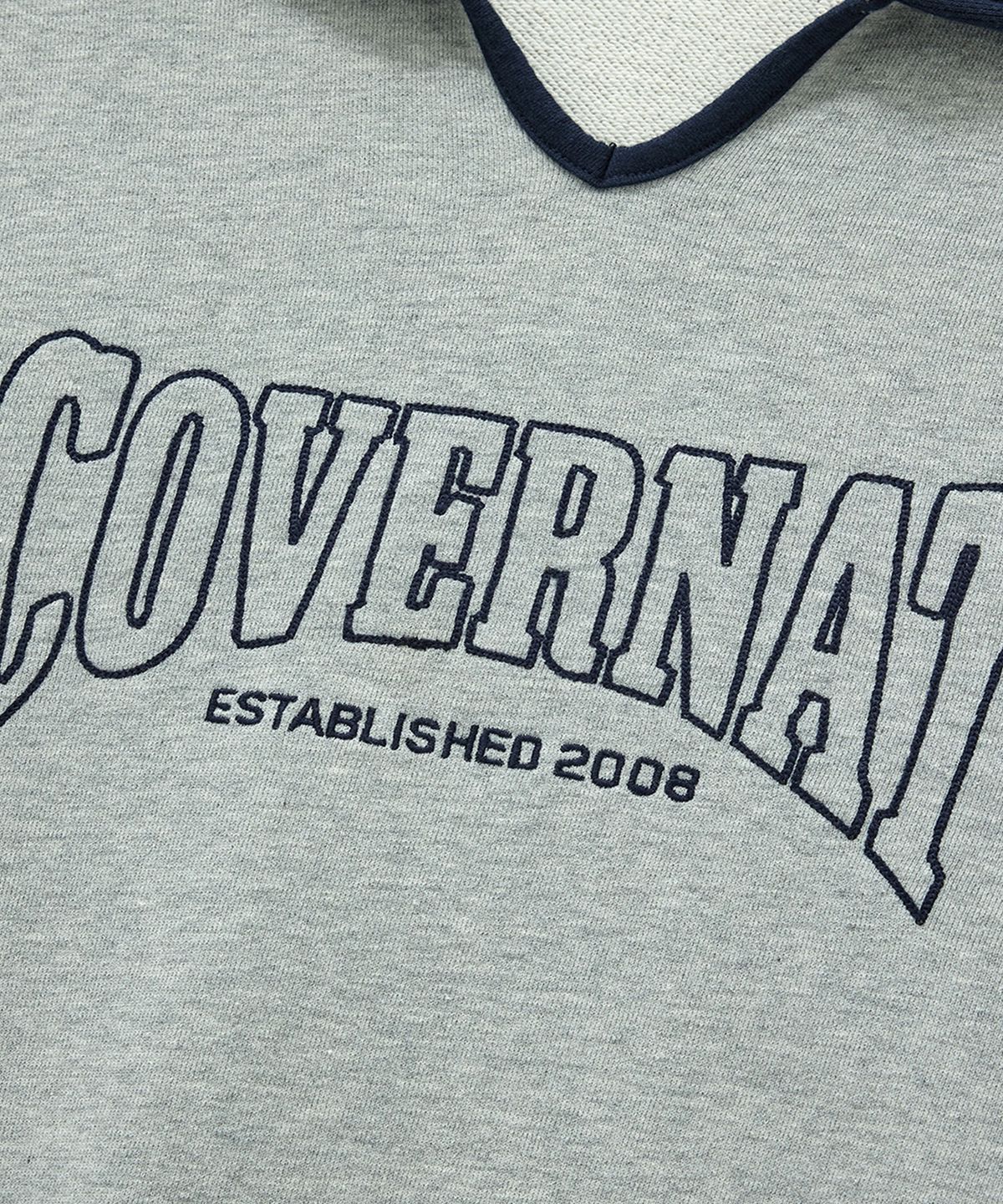 커버낫(COVERNAT) 카라 스키퍼넥 로고 맨투맨 그레이