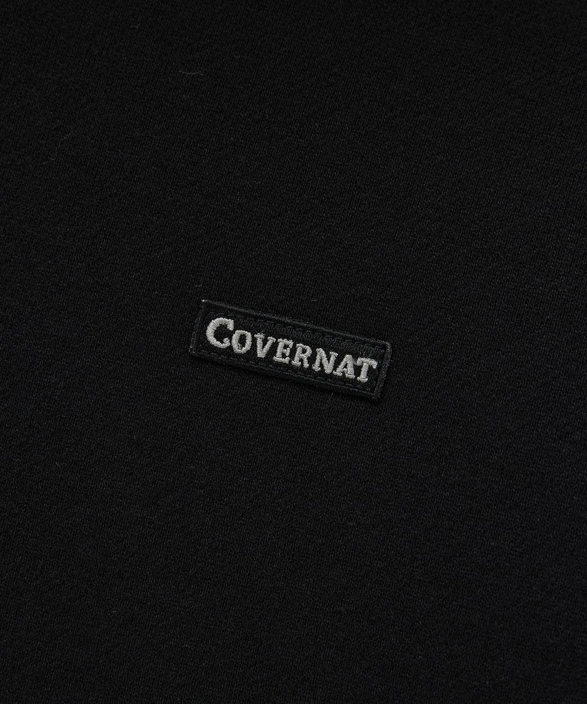 커버낫(COVERNAT) 스몰 로고 기모 후드집업 블랙