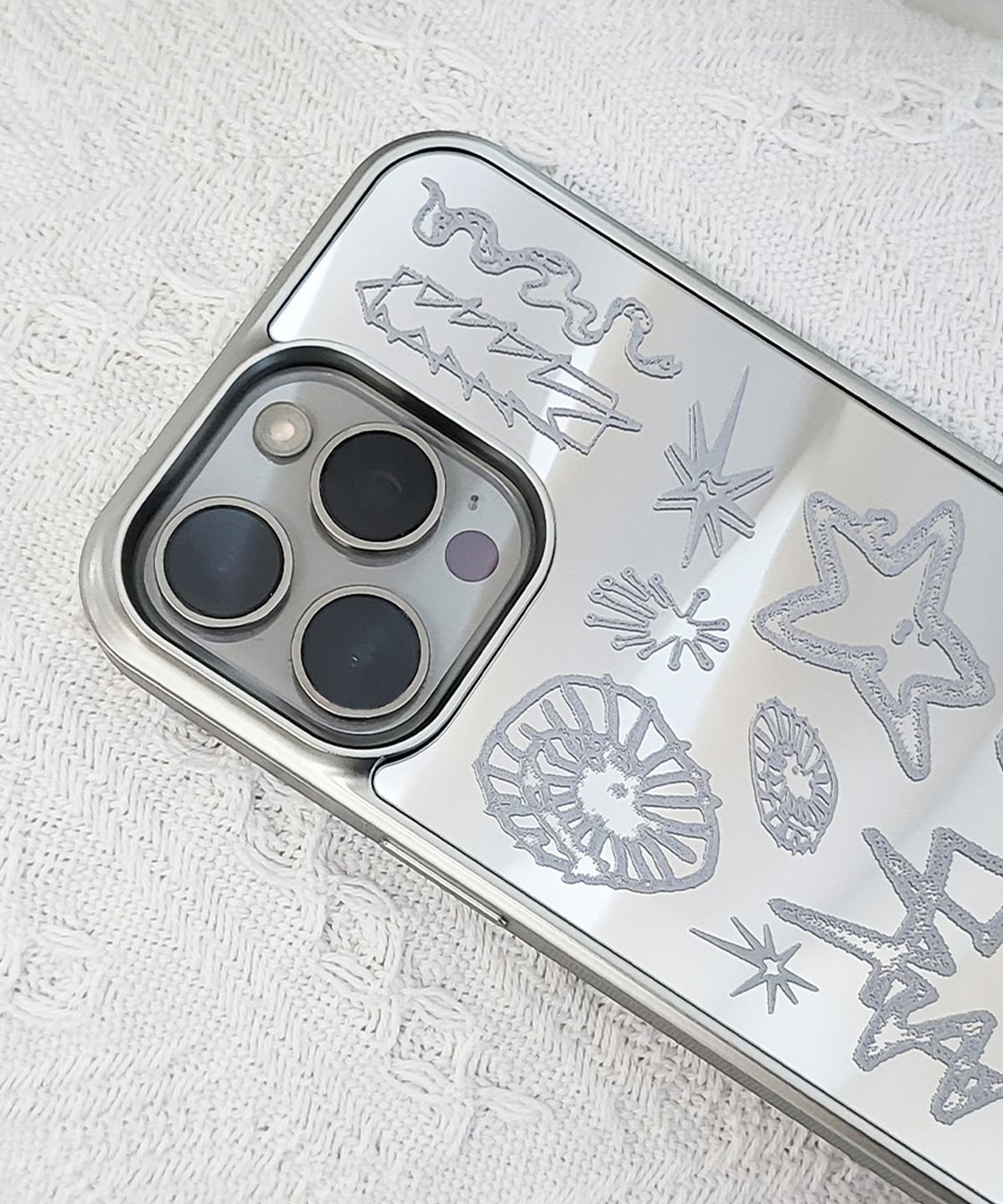 메모리즈바운더리(MEMORIESBOUNDARY) BOUNDARIES Signal Doodle Bumper Mirror Phone Case (SV_GR/MagSafe)