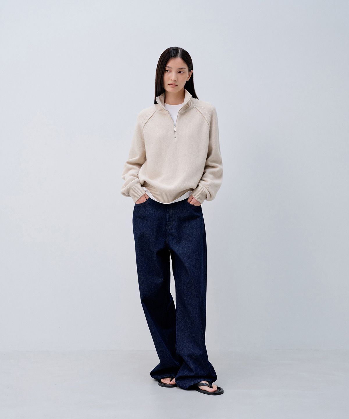 노티아(NOTIA) ORIGINAL WIDE DENIM PANTS_DARK BLUE