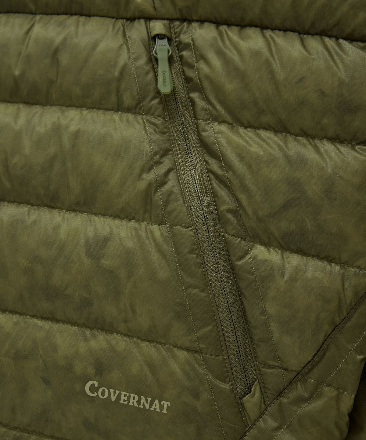 커버낫(COVERNAT) 리버 후드 다운 자켓 카키