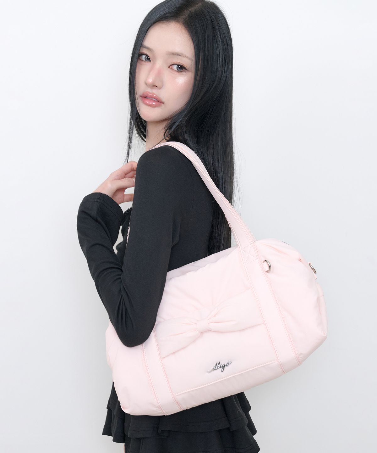 일리고(ILLIGO) 코지 보우 더플 백 핑크