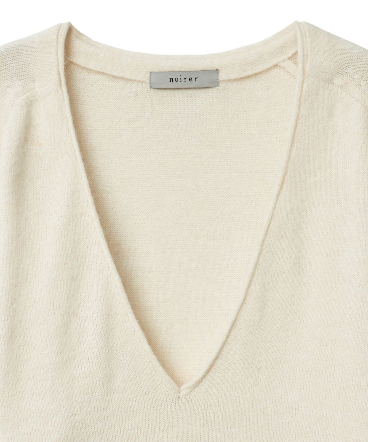 노이어 포 우먼(NOIRER FOR WOMAN) 울 블렌드 딥브이넥 니트 (크림)