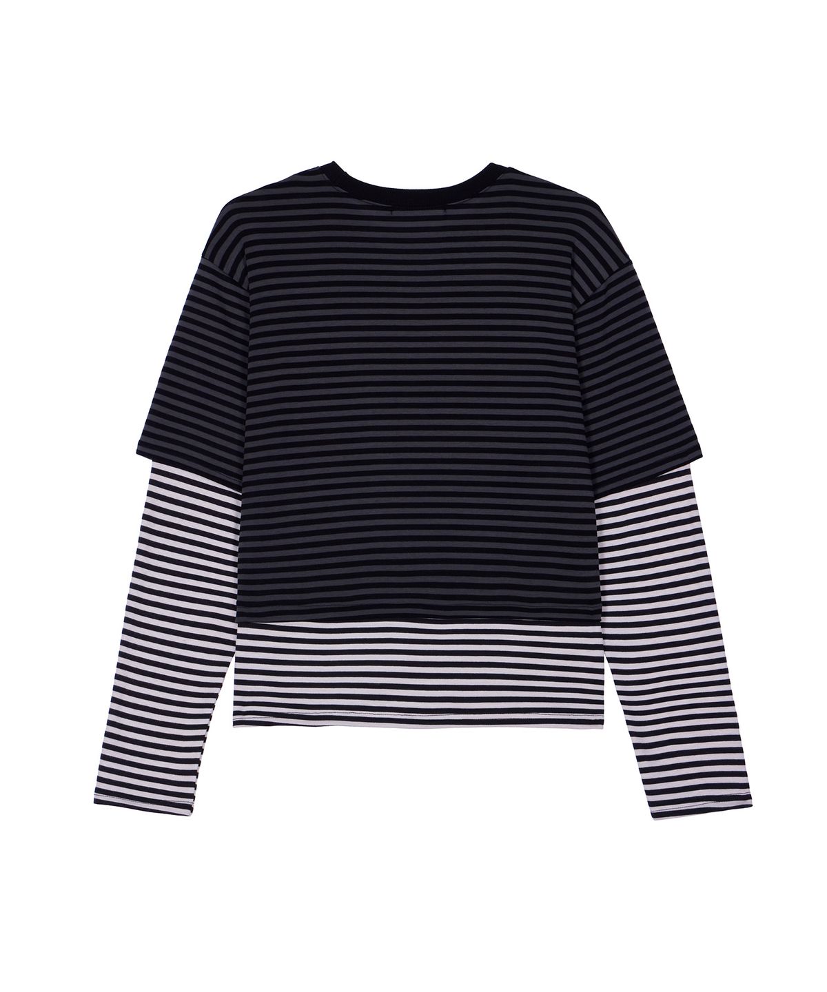 디스펑트(DYSFUNCT) ANGEL HAMMER BEAR STRIPE LAYERED T-SHIRT(CHARCOAL)