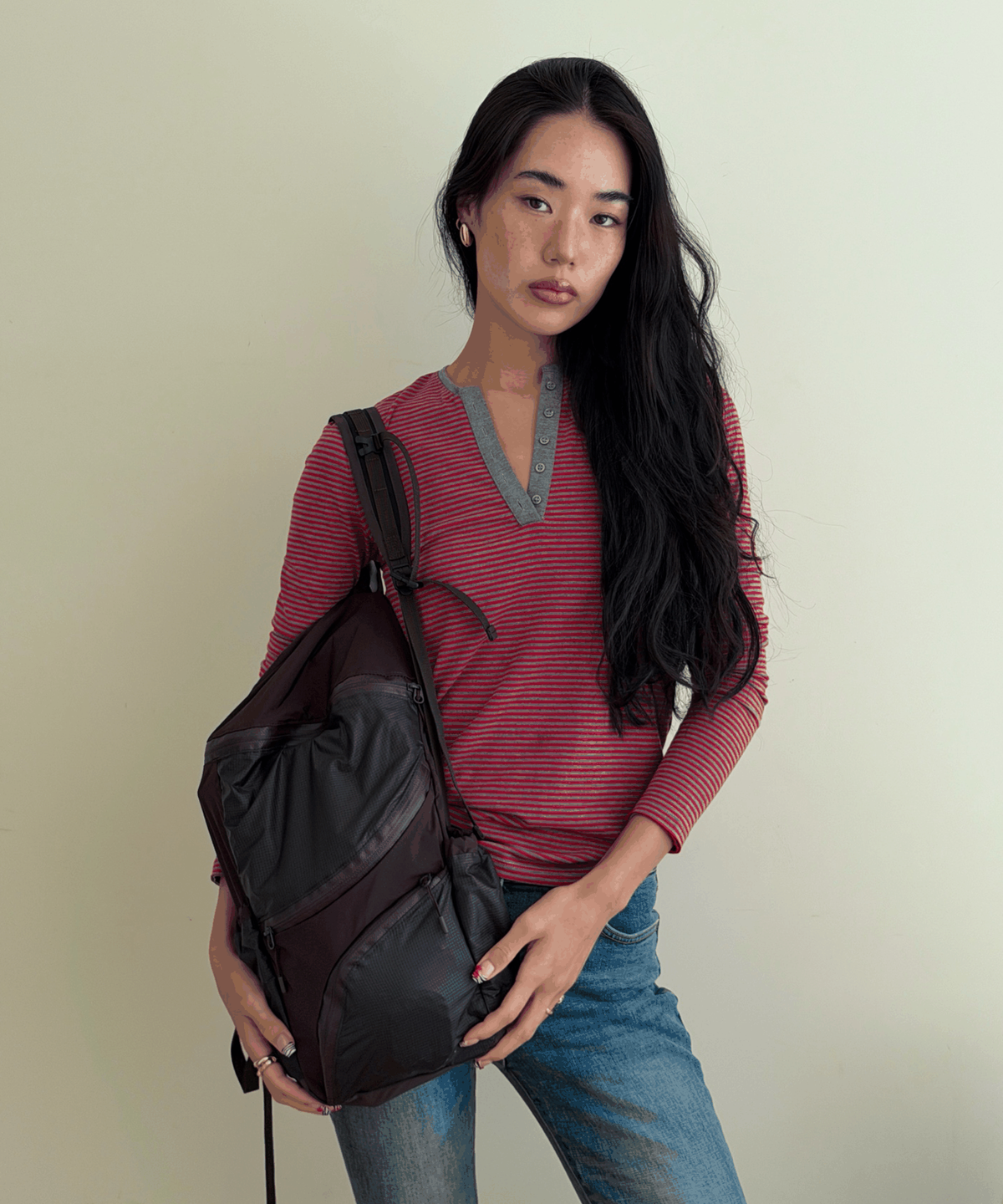 아코크(ACOC) Round Feather Backpack(S)_Brown