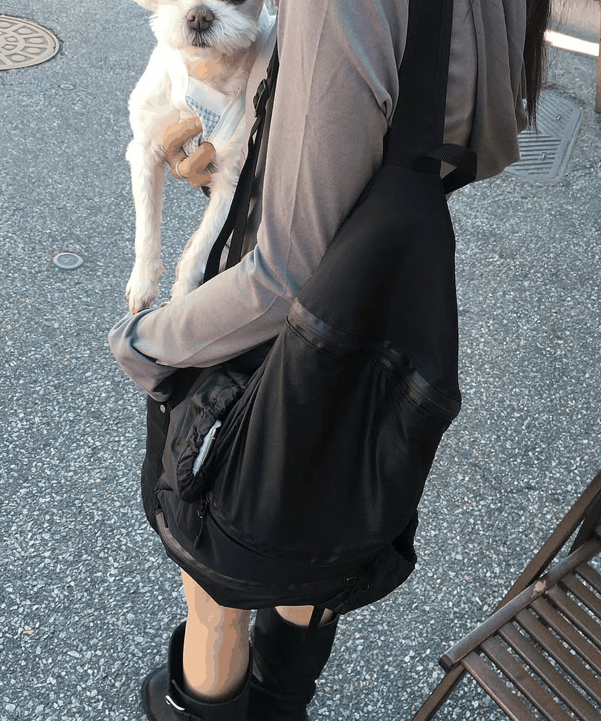 아코크(ACOC) Round Feather Backpack(S)_Black