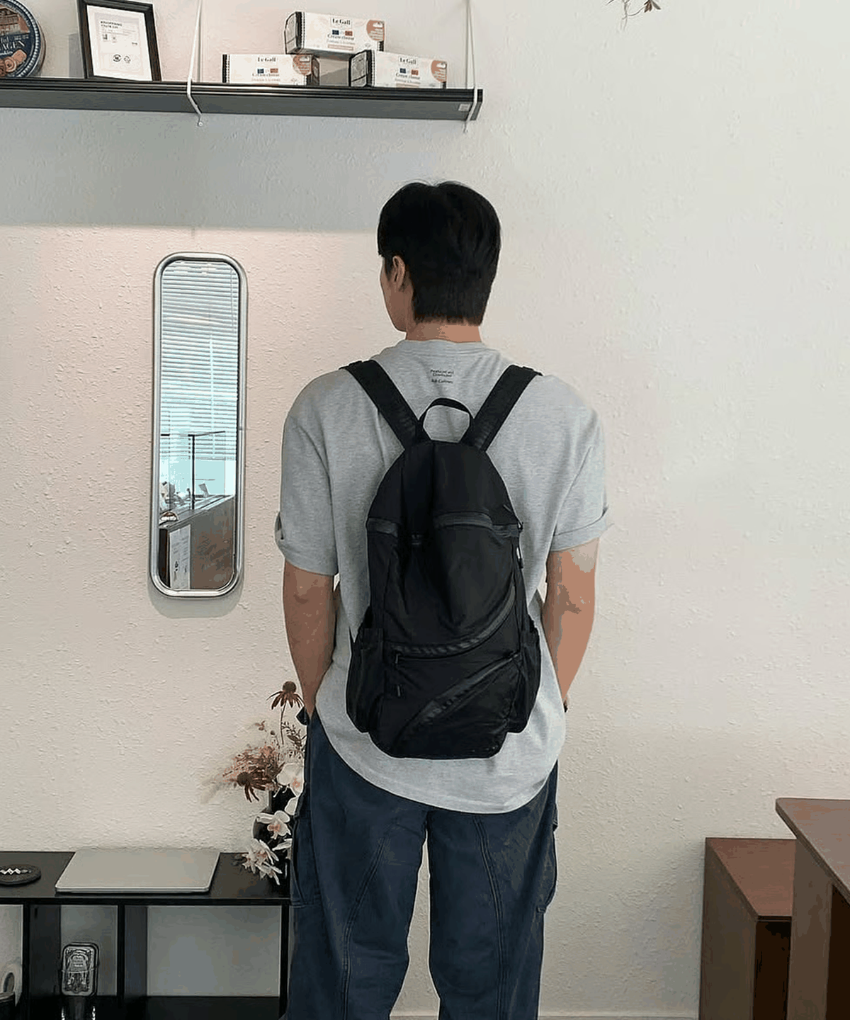 아코크(ACOC) Round Feather Backpack(S)_Black