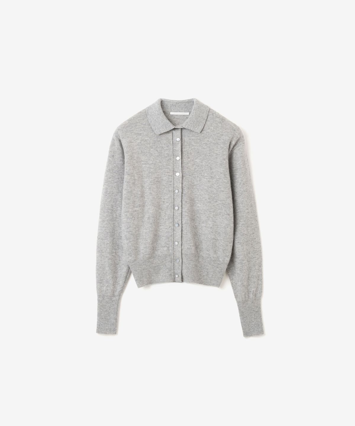 이어닝(YEARNING) HIGH NECK BUTTON CARDIGAN, GREY