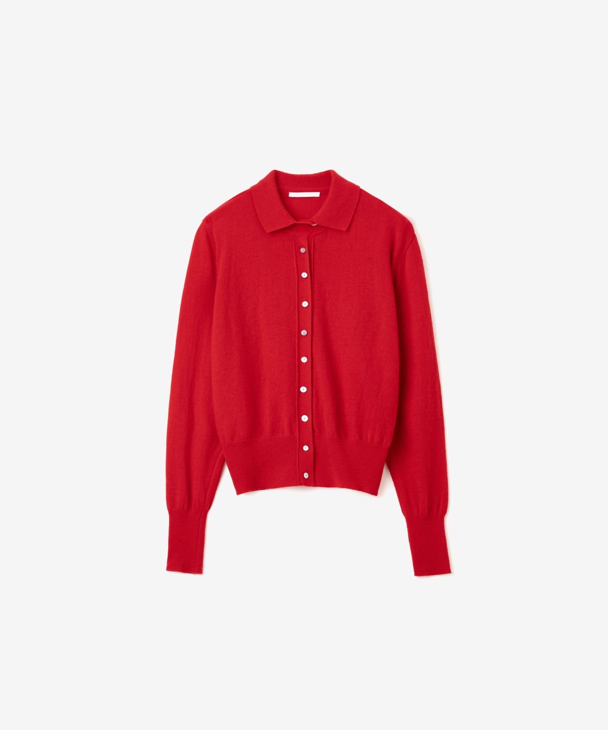이어닝(YEARNING) HIGH NECK BUTTON CARDIGAN, RED