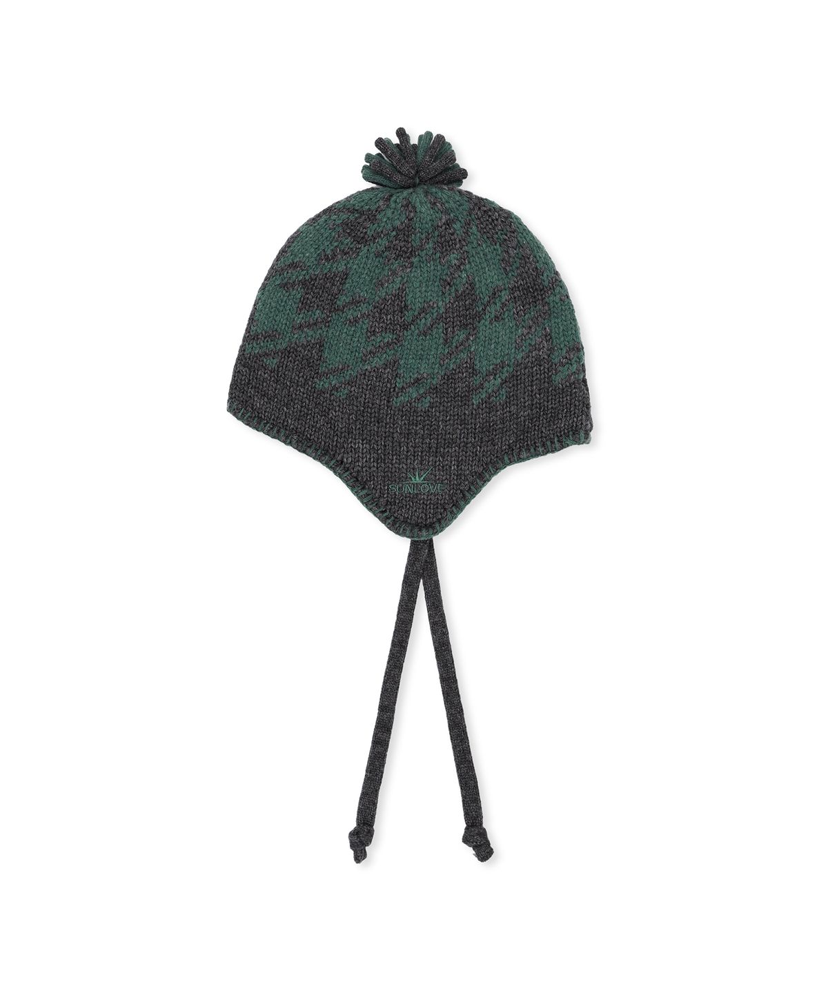 썬러브투어(SUNLOVETOUR) Check Knot Beanie Charcoal
