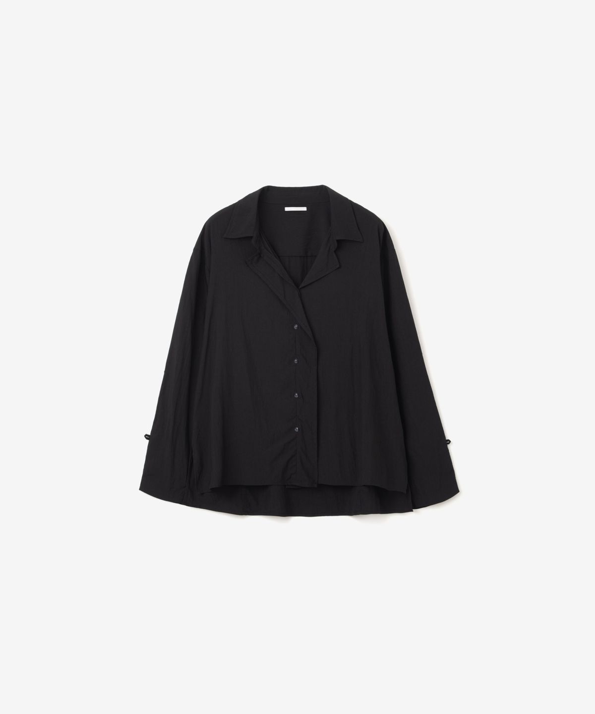 이어닝(YEARNING) FLUID OVERLAP PLACKET SHIRT, BLACK