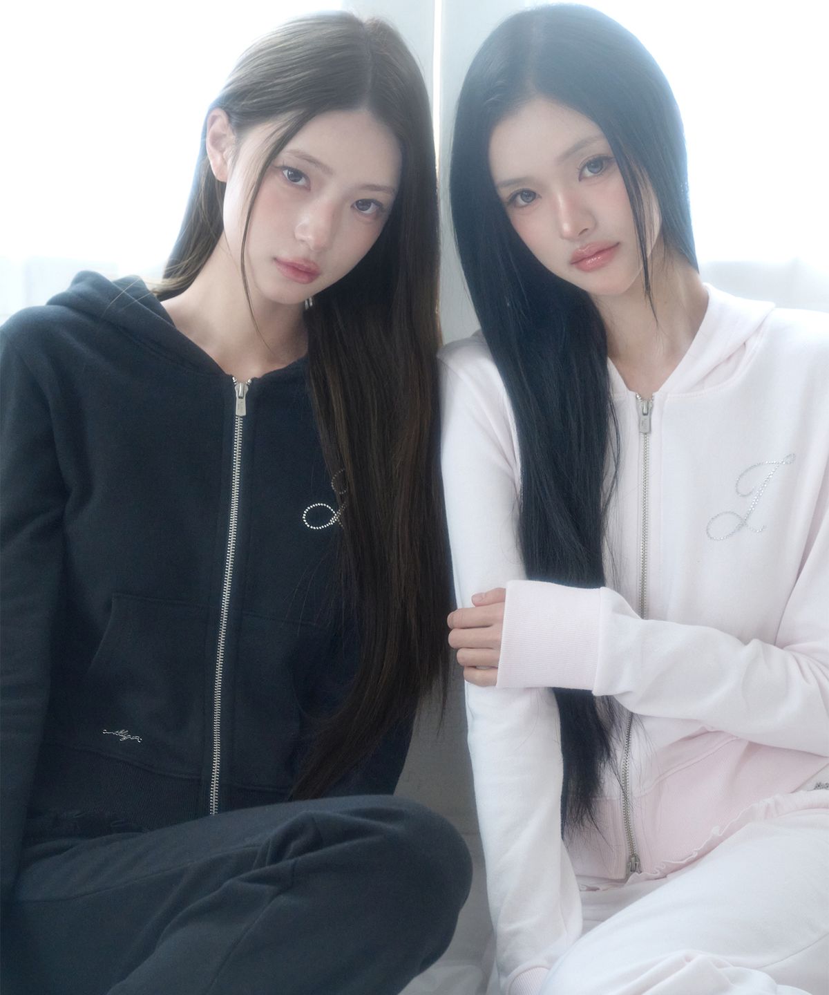 일리고(ILLIGO) 베이직 슬림 후드 집업 블랙