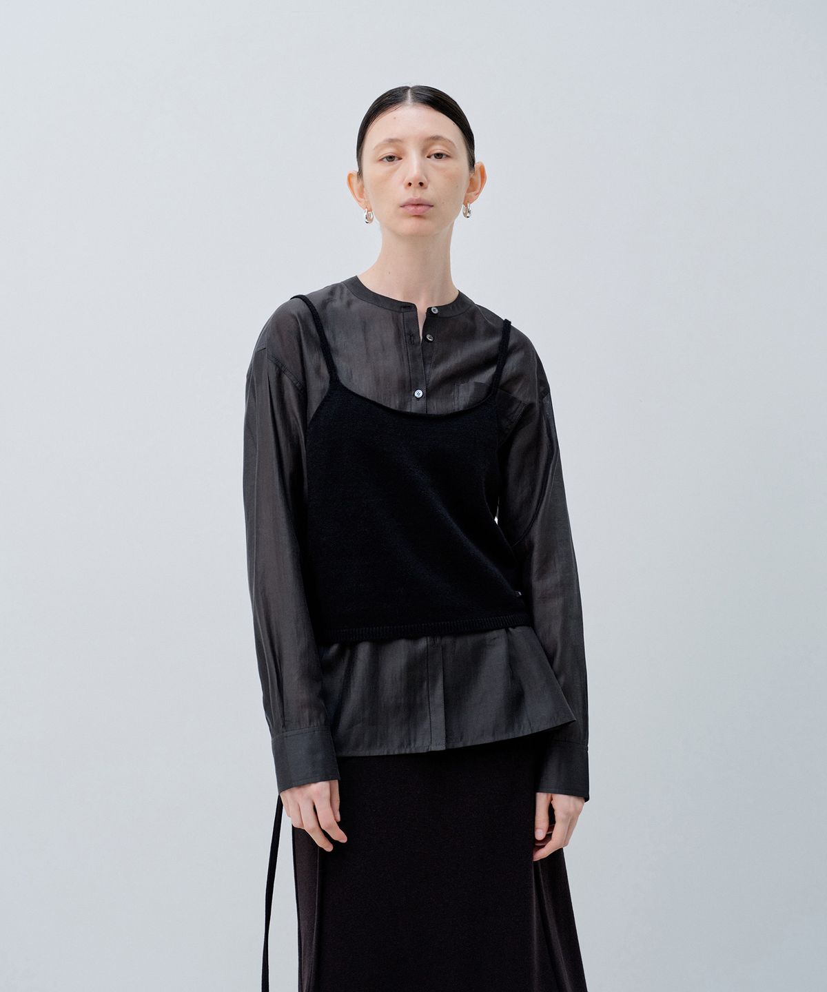 노티아(NOTIA) BUSTIER KNIT TOP_BLACK